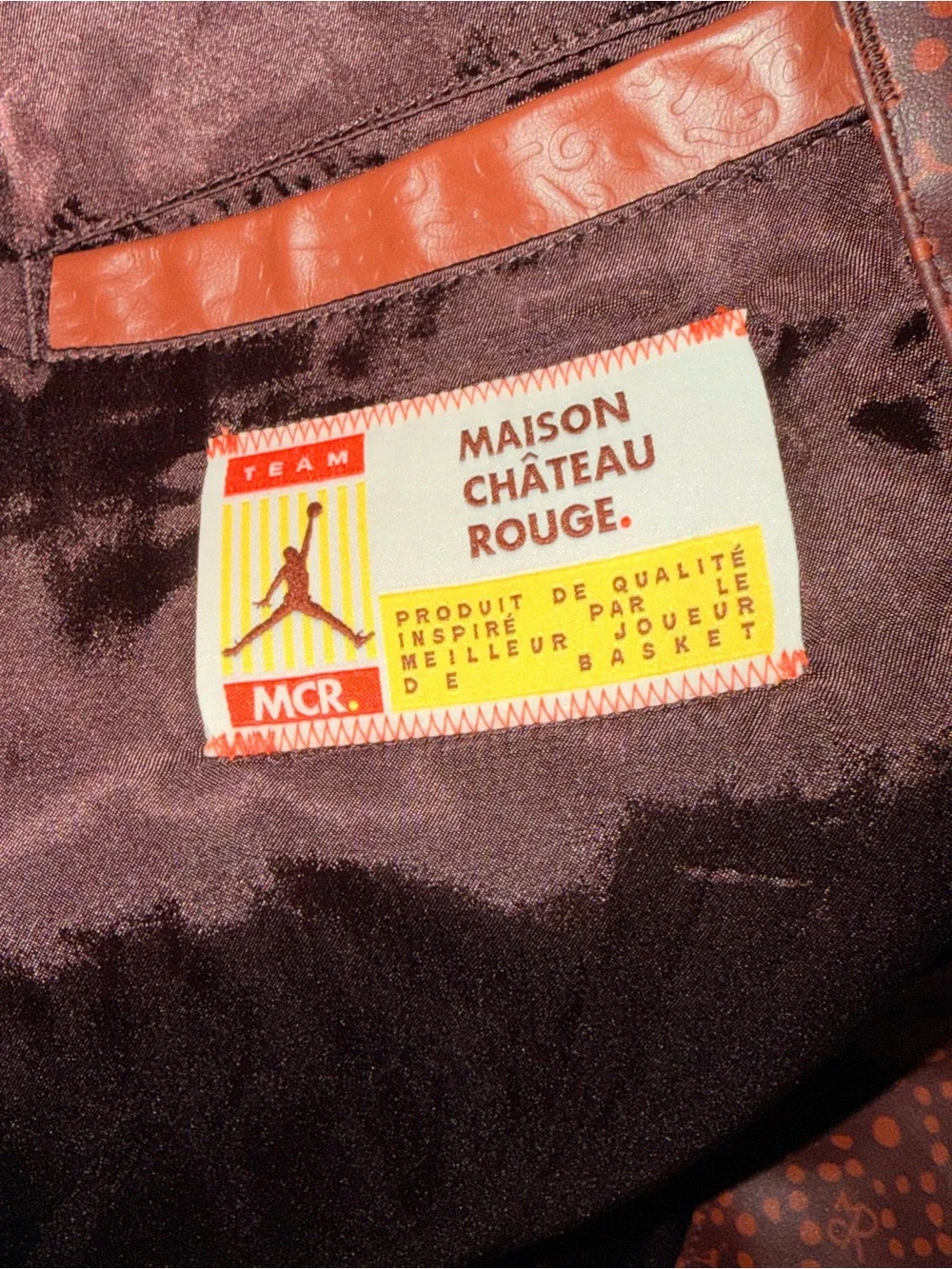 Air Jordan Maison Chateau Rouge Leather Flight Jacket Brown Basalt XL NWT